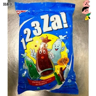 ขนมโบราณ ลูกอมโคล่า 123 ซ่า! Cola Candy 123 Za! (100เม็ด) ท๊อฟฟี่ ขนมยุค90 ลูกอมชินจัง