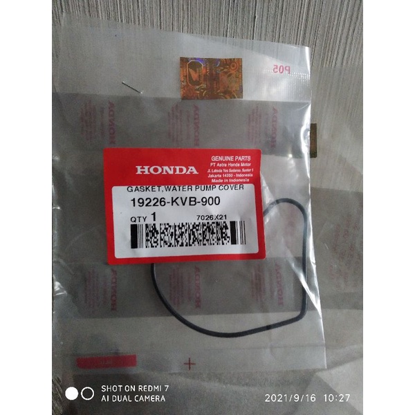 GASKET ORING O RING ซีลยางซีลปั๊มน้ํา VARIO 110 คาร์บอน 19226-KVB-900 ORIGINAL AM