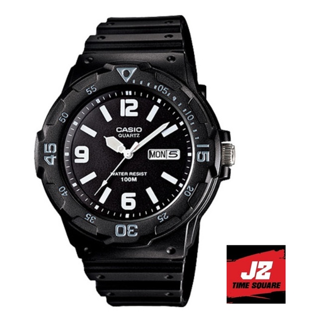Casio ของแท้ 100% นาฬิกาผู้ชายทางการ MRW-200H-1B2 สายยางประกัน CMG