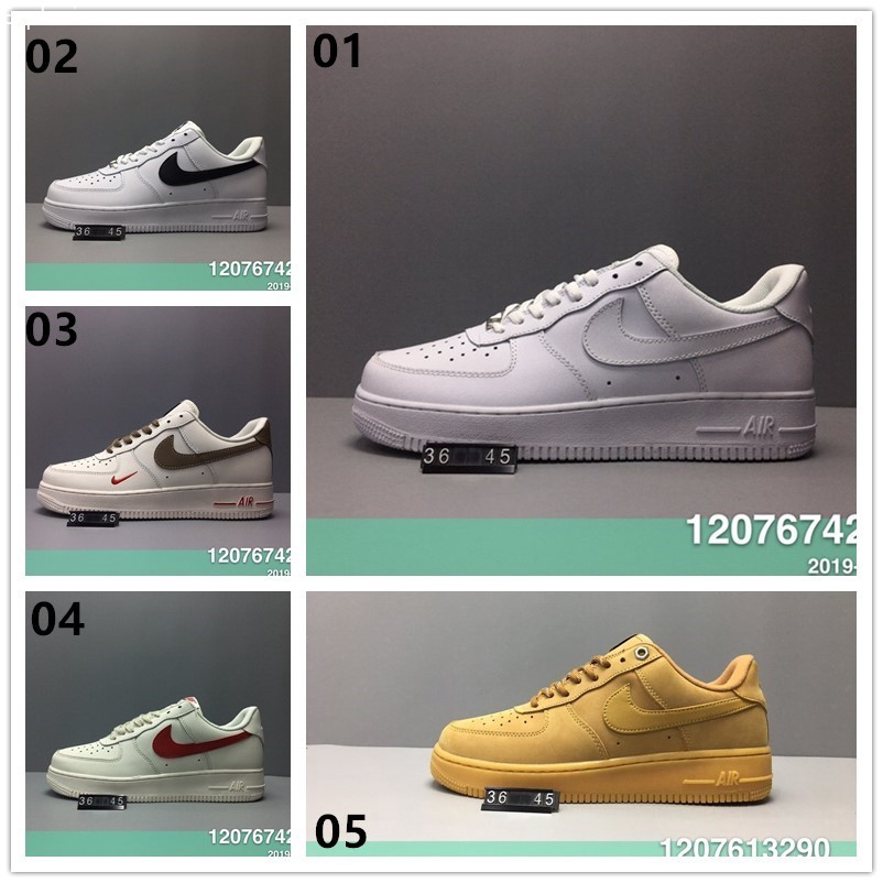 หนึ่งในกองทัพอากาศต่ำเพื่อช่วยเหลือรองเท้าลำลอง NIKE AIR FORCE AF 1 ชาย 2019 ใหม่ของผู้หญิงแฟชั่นกีฬารองเท้าวิ่ง