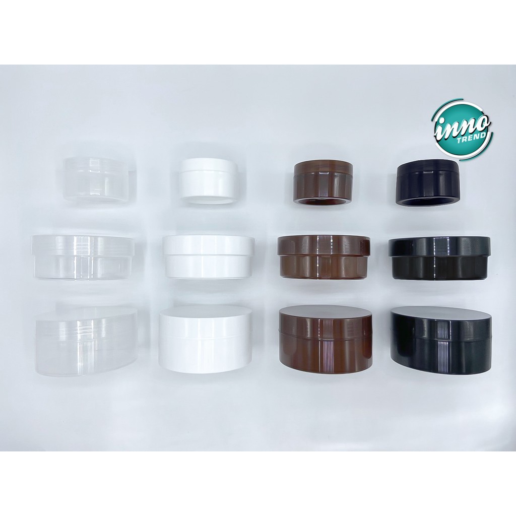 (ราคาส่ง 100 ใบ) กระปุกฝาหมุน ขนาดบรรจุ 50 100 200 300 กรัม ใส่ครีมและอาหารได้ by innotrend
