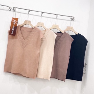 Top knit เสื้อผ้าไหมพรมคอวี ผ้าทออย่างดี สีโทน #homey   ดู แพงมากๆ สีใส่ได้ตลอด ห้ามพลาดเลยค่าา