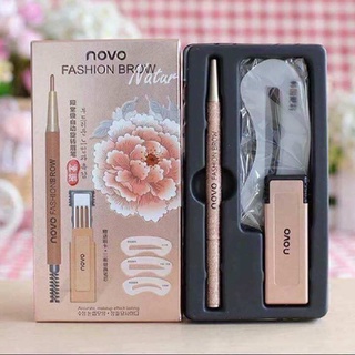 ดินสอเขียนคิ้ว NOVO FASHION BROW NATUR แถมที่วาดคิ้วและใส้ดินสอ  1 แท่ง