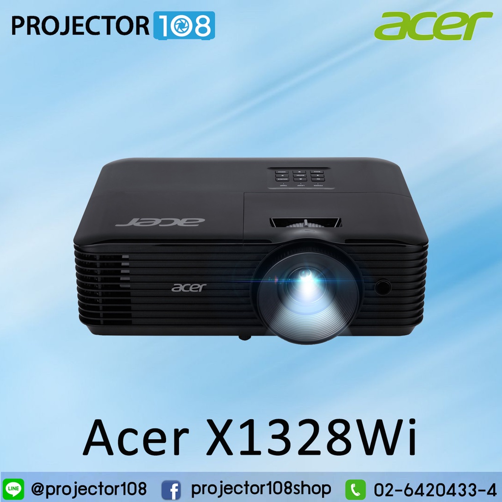 Acer X1328Wi DLP Projector : WXGA resolution at 4,500 ANSI Lumens brightness and with a high contras