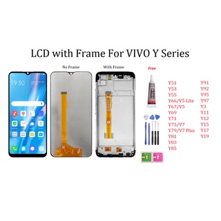 หน้าจอสัมผัส LCD พร้อมกรอบ สําหรับ VIVO Y51 Y53 Y55 Y67 Y69 Y71 Y79 Y75 Y91 Y93 Y97 Y3 Y11 Y12 Y15 Y17 Y19 V5 V7 V9 Plus Lite