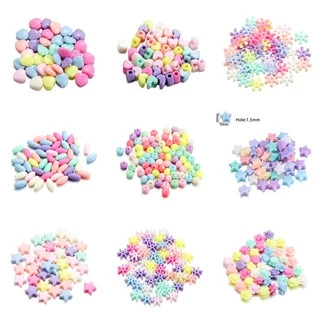 100pcs CCBลูกปัด ลูกปัดอะคริลิค ลูกปัดรักดอกไม้ดาว ลูกปัด สำหรับเครื่องประดับแฟชั่นลูกปัด DIY
