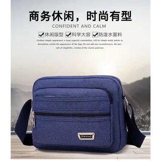 Mens small square bag Oxford cloth waterproof couple diagonal bag Multi-compartment large-capacity straddle casual shou