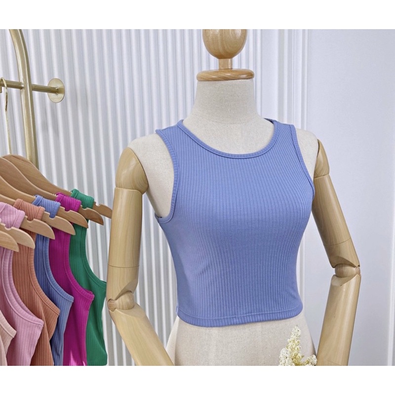 ♦️DOODEE2♦️BASIC CROP เสื้อกล้ามครอป แขนเว้า ผ้าร่องใหญ่ - รูปที่ 6