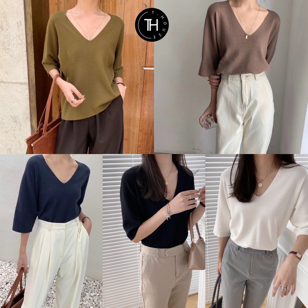THOUSE V KNIT TOP เสื้อไหมพรมม CARDIGAN_NISTA​