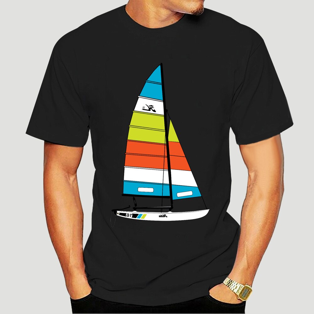 เสื้อยืดผู้ชาย Hombie Cat Tequila Sunrise Blue Hull 7456XO-คอเสื้อยืดผ้าฝ้าย Tees