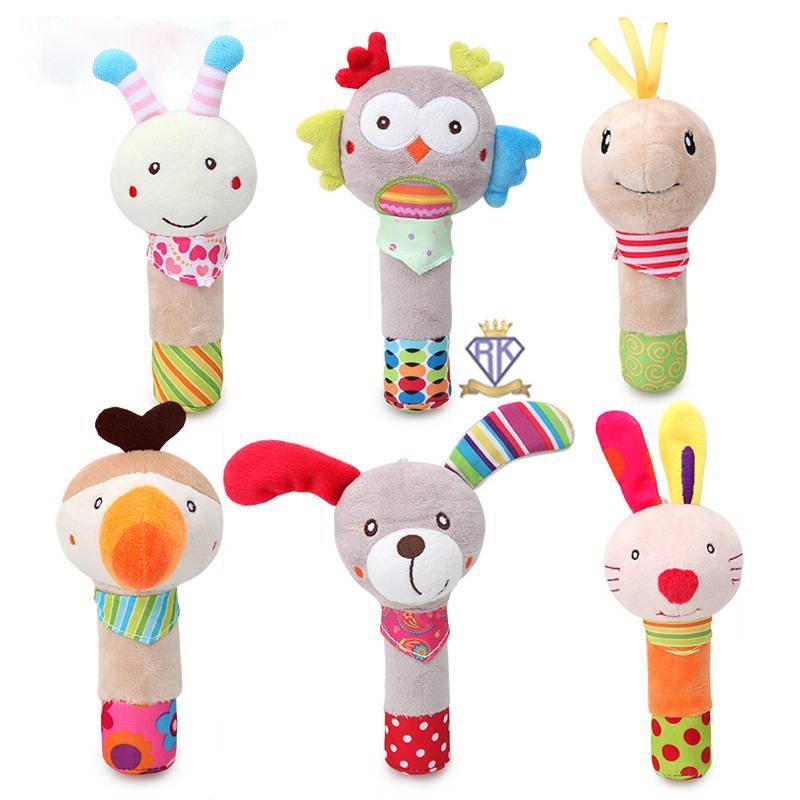 N001 พร้อมส่ง ตุ๊กตาเขย่ามือ มีเสียงกรุ๊งกริ๊ง ของเล่นเสริมสร้างพัฒนาการเด็ก