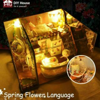 [พร้อมส่ง] บ้านตุ๊กตาdiy TD10 Spring flower language มีฝาครอบกันฝุ่น