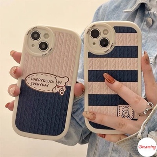 เคสโทรศัพท์มือถือนิ่ม ลายทางหมี ตาโต สําหรับ OPPO Reno 8T 8Z 7Z 6 5F 4F 3 A7 A5S A5 A9 A3S A12E A1K A83 F11 F9 A98 A96 A95 A94 A93 A78 A76 A74