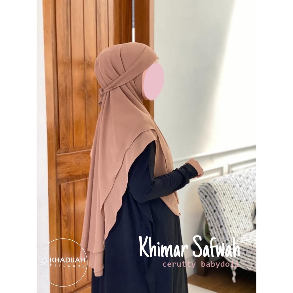ฮิญาบสําเร็จรูป Khimar Syari Cerutty Material Without Safwah pad By Kadijah