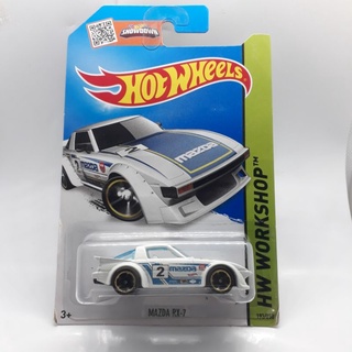 รถเหล็ก Hotwheels MAZDA RX-7 สีขาว เบอร์ 2 (ib22)