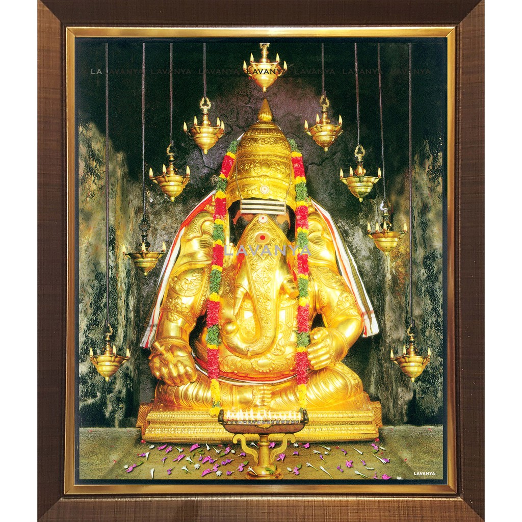 Karpaga Vinayagar Digital Photo พร้อมเคลือบและกรอบ (L018)
