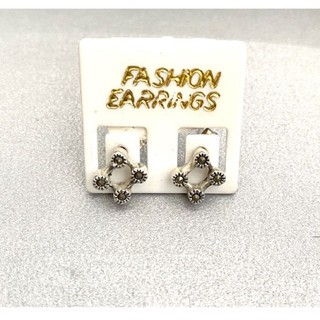 ต่างหูเงินแท้925 ตัวเรือนเงินแท้ประดับมาร์คาไซท์(Marcasite Earring)