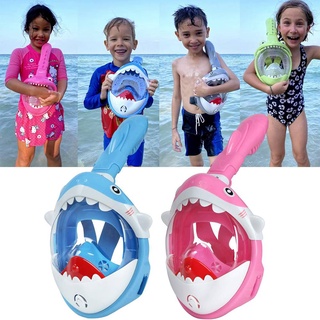 หน้ากากดำน้ำ หน้ากากดำน้ำเด็ก เต็มหน้า Underwater Spearfishing Cartoon Design Mask- kid -สินค้ามีพร้อมส่ง-