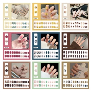 【พร้อมกาว + กล่อง】เล็บปลอม R280-R320 24 ชิ้น