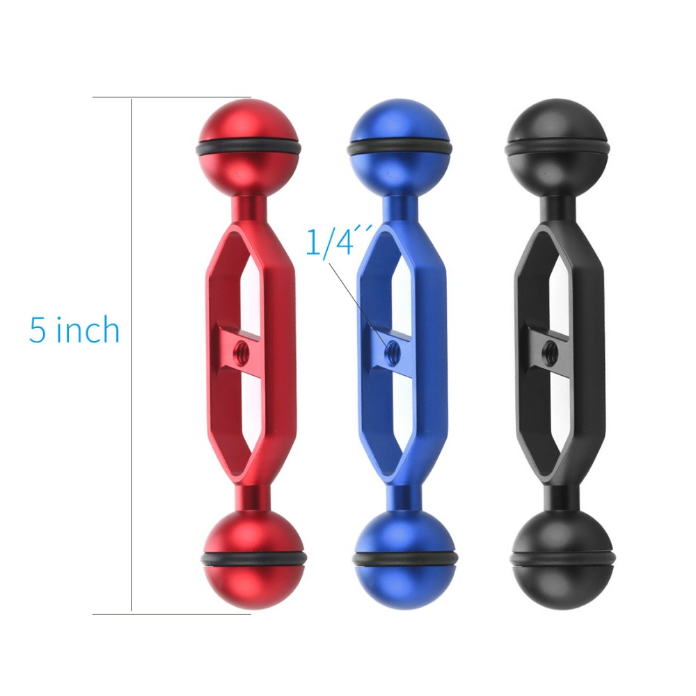 Xt-xinte อลูมิเนียมดําน้ําอุปกรณ์ถ่ายภาพ Dual Ball Joint Arm กล้องสําหรับใต้น้ําสําหรับ GoPro 13 12 Action กล้องอุปกรณ์เสริม
