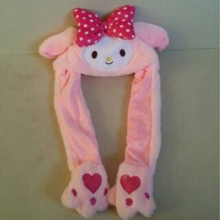 หมวกหูกระดิก ลาย มายเมโลดี้ mymelody บีบที่รูปมือด้านล่าง หูจะกระดิกขึ้นลงได้ค่ะ เด็ก ผู้ใหญ่ ใส่ได้ค่ะ