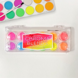 สีน้ำสีนีออน สะดุดตา ! มาในรูปแบบตลับ  CHROMA BLENDS NEON  สีน้ำปลอดสารพิษ นำเข้าจากอเมริกา🇱🇷 พร้อมส่ง