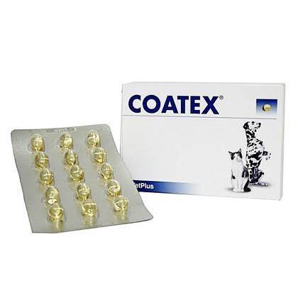 Coatex 60 caps (หมดอายุ04/2025) อาหารเสริม บำรุงขนและผิว แบบเม็ด สำหรับสุนัข  บรรจุ  60 เม็ด