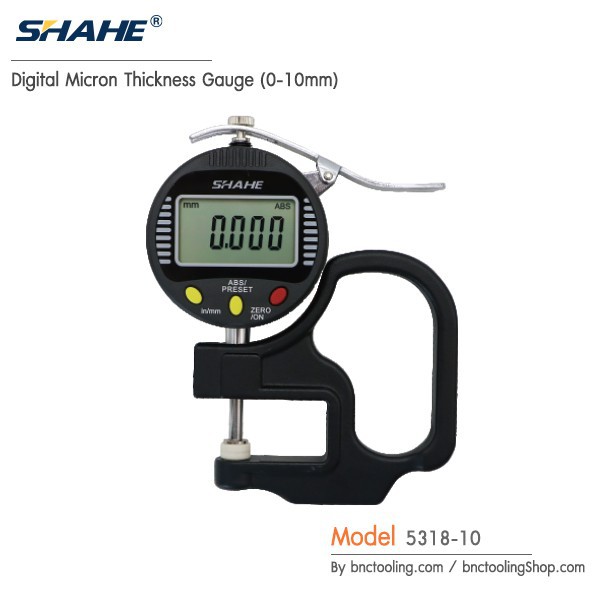 เกจวัดความหนา กระดาษ ฟิลม์ 0-10mm,SHAHE Digital Thickness Gauge 0.001 mm, Micron thickness gauge,
