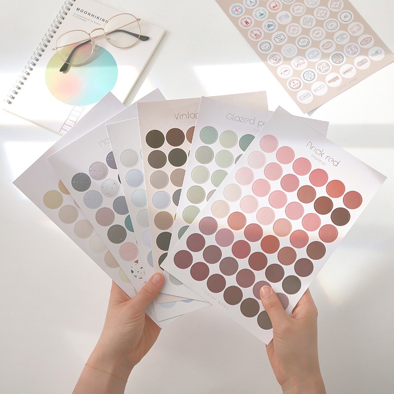 SS Washi Tape Dot Sticker Polkadot Sticker Label Sticker Round Sticker Journal Bookmark Diary Statio