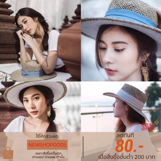 ‼งานสวยมีบุผ้า หมวก Dumont Hat blue Jean Ribbon Style สินค้าเกรดพรีเมี่ยม.