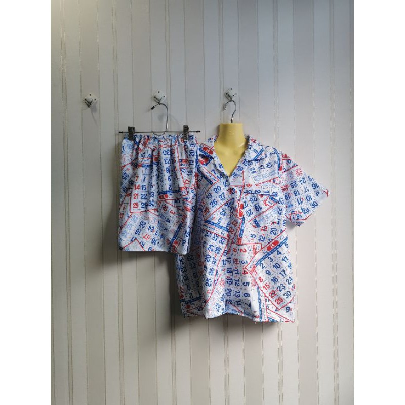 ชุดนอนขาสั้นคอปกลายปฏิทิน