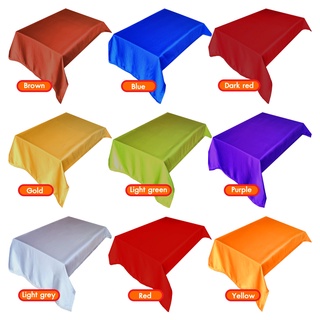 ผ้าปูโต๊ะไหมสีพื้น ผ้าปูโต๊ะอาหาร 4 ที่ขนาด 39*78 นิ้ว/100*200 ซม./Solid color silk tablecloth size 39*78 inches/100*200