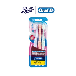 Oral-B แปรงสีฟัน ออรัลบี คอมแพค กัมแคร์ แปรงสีฟัน 3 ชิ้น