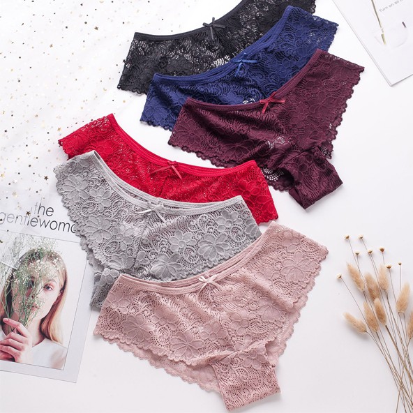 สินค้าพร้อมส่งจากไทย Angle Bra (N334) กางเกงชั้นในลายลูกไม้ระบายอากาศสุดเซ็กซี่