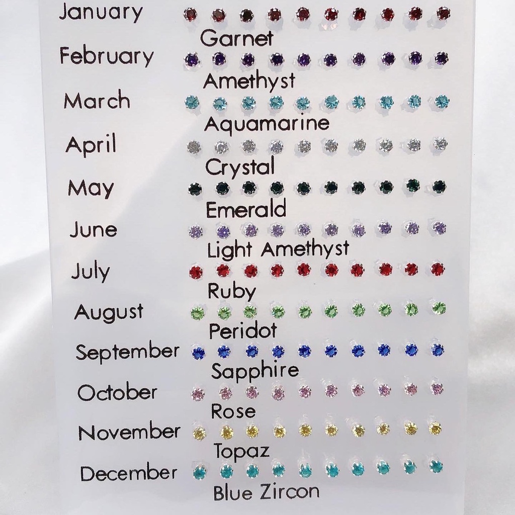 annita.silver - birthstone sterling silver// ต่างหูเงินแท้925ต่างหูประจำเดือนเกิด ต่างหูพลอยcz