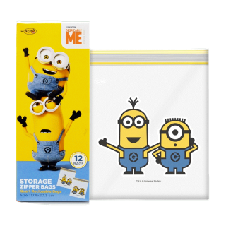 KITCHEN NEAT (คิทเช่น นีท) ถุงซิปลายการ์ตูน Minions (มินเนี่ยน) Basic 2 ขนาด 17.8 x 20.3 ซม.(1แพ็ค / 3แพ็ค)