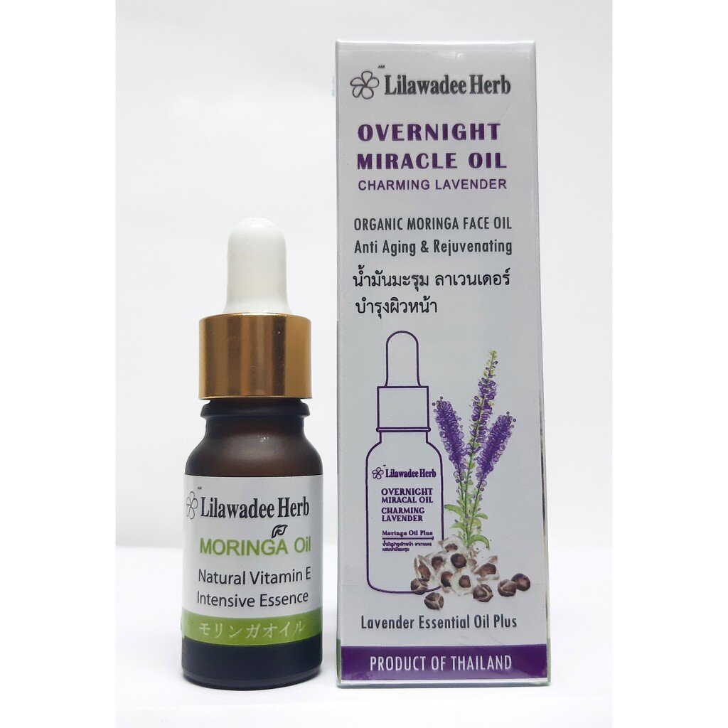 ลีลาวดีสมุนไพร ออยล์น้ำมันมะรุม เซรัมน้ำมันมะรุม บำรุงผิวหน้า(Overnight Miracle Face Oil, Organic Mo