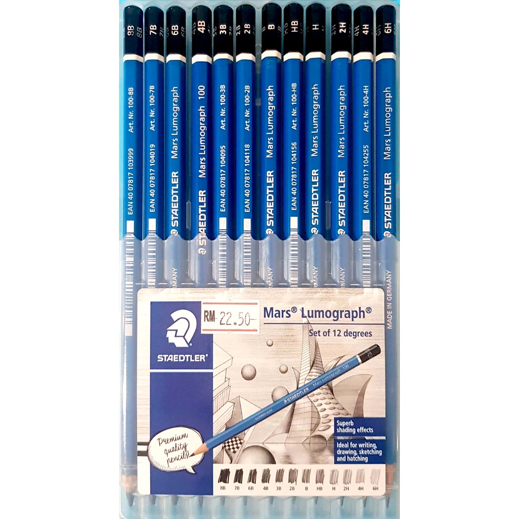 สเต็ดเลอร์ . ดาวอังคาร . ชุด . 12'ส . 100S C12MY . เพนซิลลูกสี . ย