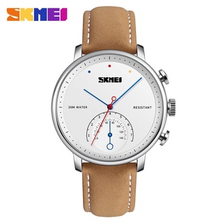 SKMEI Business Quartz Watch Men Fashion Simple Watch Leather Strap Watches Alloy Case Waterproof Wristwatch Relogio