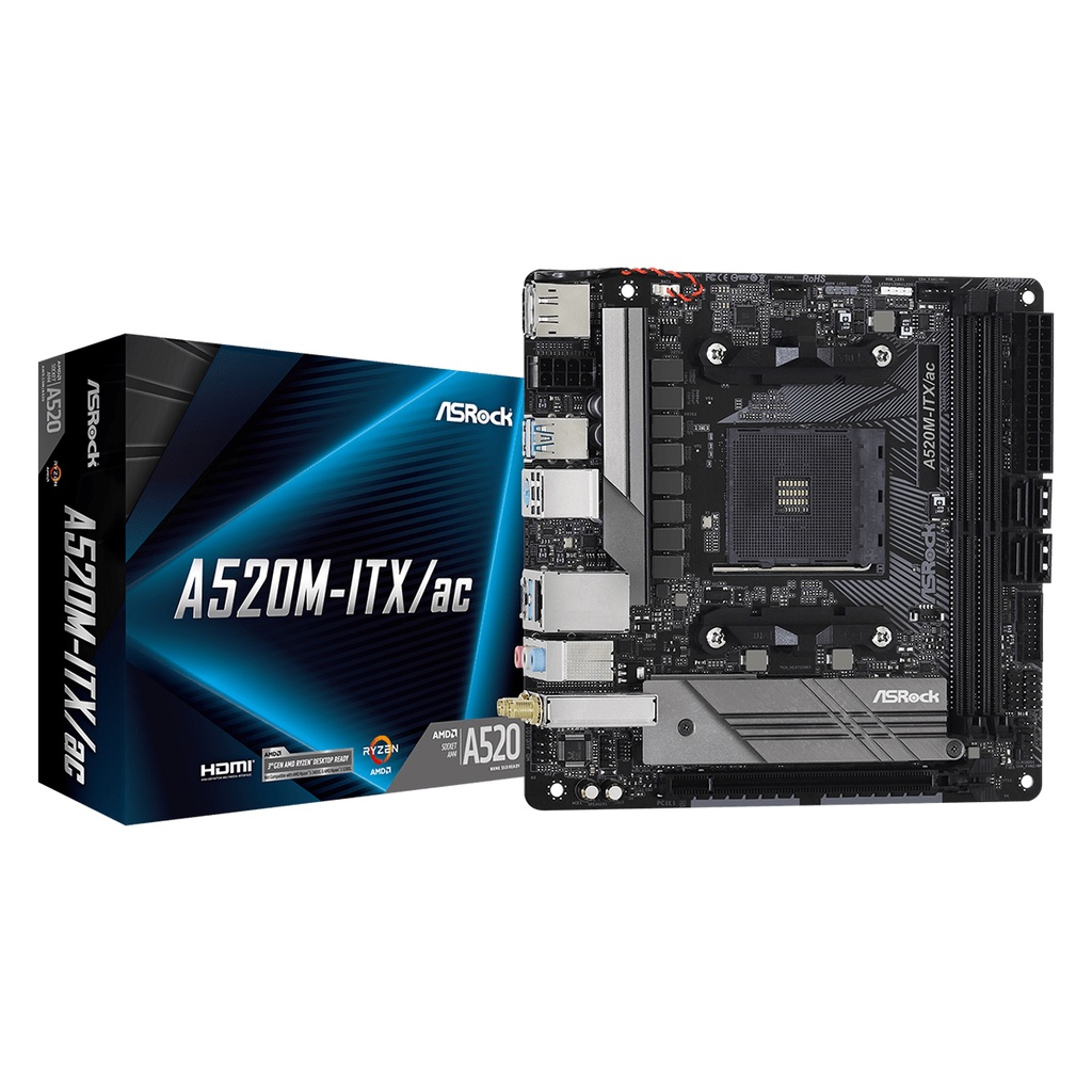 MainBoard Asrock A520M-iTX/AC itx บอร์ด เล็ก wifi