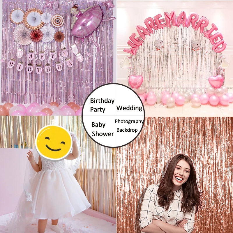 แนะนำ ผ้าม่าน 1m * 2M Bachelorette Party ฉากหลังผ้าม่าน/Glitter Gold ฟอยล์ Fringe ผ้าม่านฉากหลัง/ภาพอุปกรณ์ประกอบฉาก/โลหะ Tinsel สําหรับตกแต่งงานแต่งงานวันเกิด ราคาพิเศษ มีเก็บเงินปลายทาง