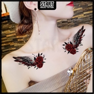 【Start Magic Tattoo】สติกเกอร์รอยสักชั่วคราว กันน้ํา ติดทนนาน 10 ซม. × 6 ซม. 15 วัน 120 2 สัปดาห์