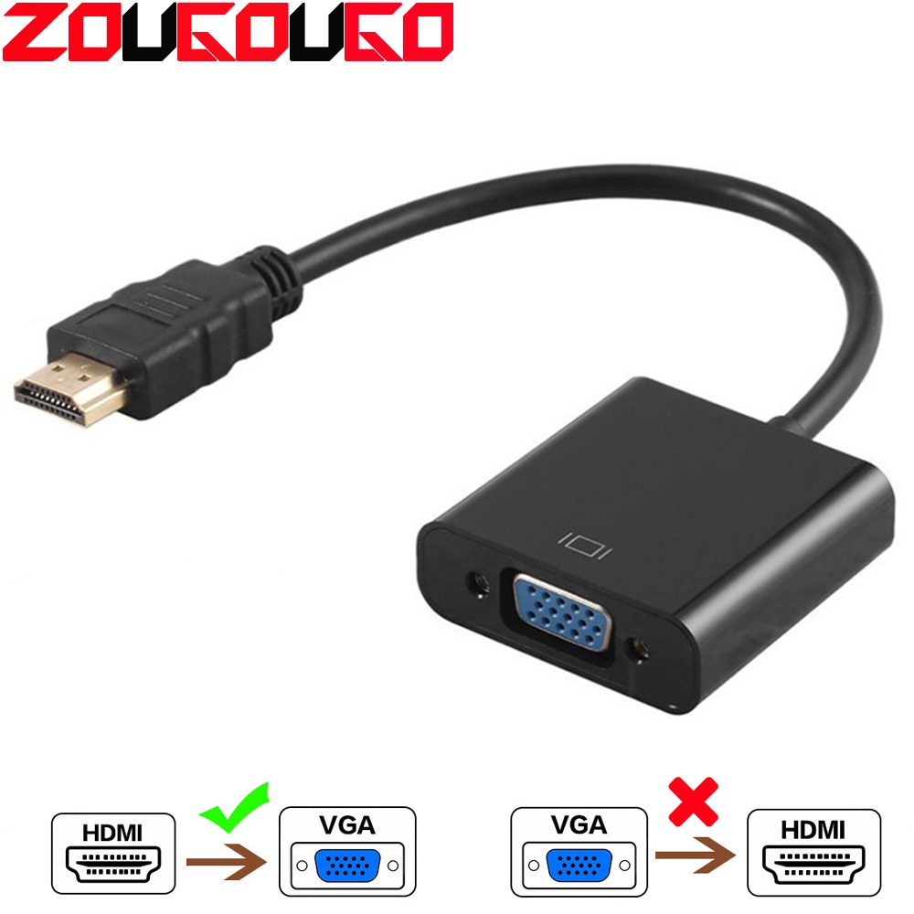 อะแดปเตอร์แปลงสายเคเบิ้ล HD 1080P HDMI เป็น VGA พร้อมพาวเวอร์ซัพพลายเสียง ตัวผู้ เป็นตัวเมีย สําหรับ PC TV