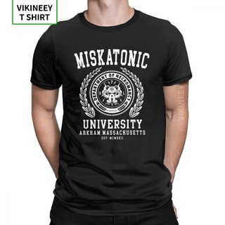 เสื้อยืดคอกลม ผ้าฝ้าย พิมพ์ลาย Miskatonic University Call Of Cthulhu Necronomicon สําหรับผู้ชายS-5XL