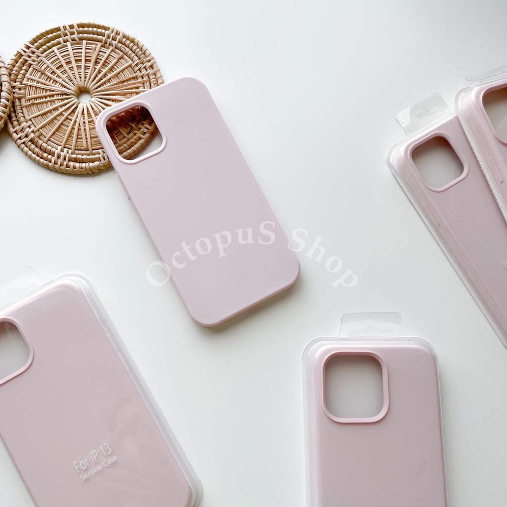 (สีชมพูหม่น) เคสซิลิโคนสีพื้น เคสสีล้วน ไม่มีโลโก้ เนื้อซิลิโคน บุกำมะหยี่ ลบรอยปากกาได้ ***พร้อมส่ง 7-17promax***