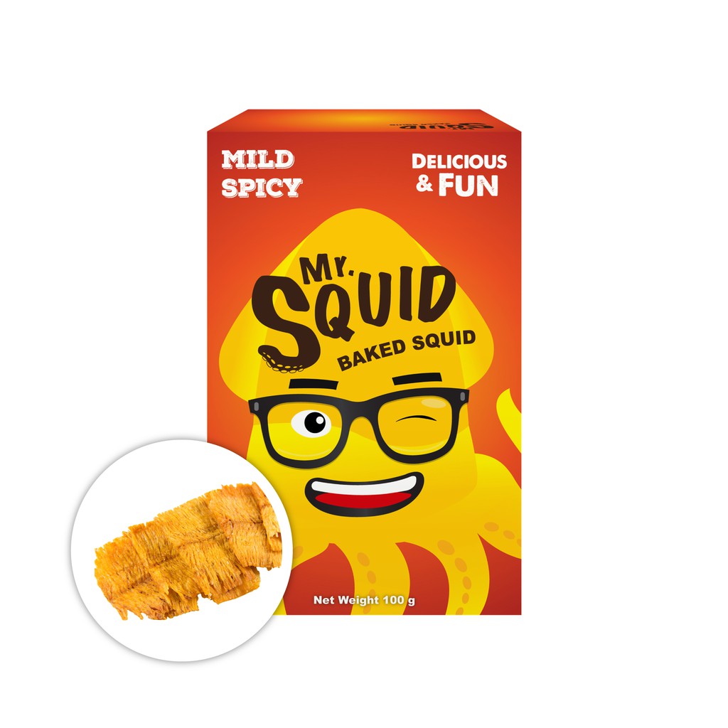 ขนมปลาหมึกอบกรอบ Mr.squid Bake Classic Squid 100g