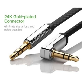 UGREEN AUX 3.5mm Cable 90 degrees Male to Male Aux Stereo รุ่น AV119 ยาว 0.5- 5เมตร