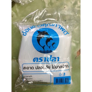 (โค้ดส่งฟรีหน้าร้าน) ช้อนข้าวพลาสติกใส ไม่คม ไม่บาดปาก ตักข้าวตักแกงได้ ใช้สำหรับข้าวกล่อง