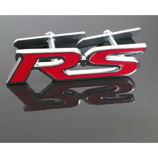 โลโก้ เพจอาร์เอส ติดกระจังหน้า แต่ง ฮอนด้า Red Metal RS Logo Front Grille Emblem Badge For Honda CITY CIVIC JAZZ FIT