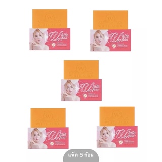 (แพ็ค 5 ก้อน)White Aura Miracle Carrot Soap 160 g. สบู่ไวท์ออร่า สารสกัดจากแครอทแท้